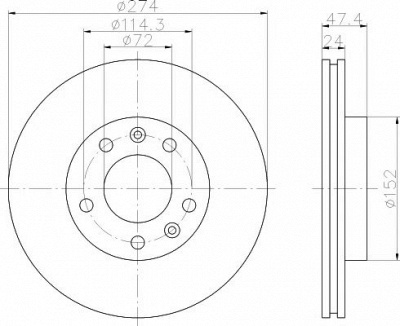 HELLA PAGID 8dd355108751 -  Тормозной диск